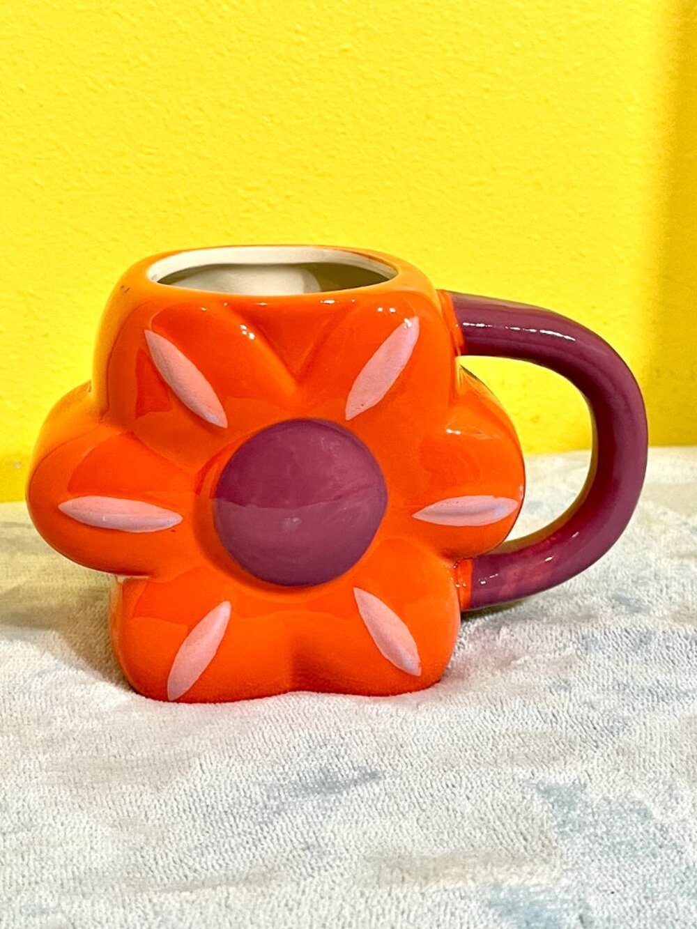 New Daisy Mug 14.2 oz Orange Floral Shape Mug, Planter I Room Essentials Target